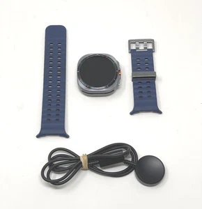 Samsung Galaxy Watch Ultra 47mm Titanium Blue w/ Blue Marine Cellular Very Good - Picture 1 of 5