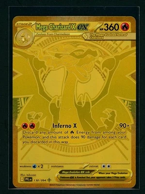Mega Charizard X ex Gold Hyper Rare 130/094 Pokemon Phantasmal Flames English - Image 1 of 2