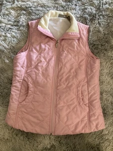 Jane Ashley Light Pink Puffer Vest Fill Zip With Pockets Size Medium - Picture 1 of 7