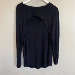 Cabi #4201 Soft & Comfy Black Peekaboo Long Sleeve Tee Women's Large Key Hole - Picture 1 of 6
