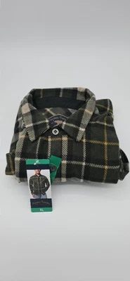 Freedom Foundry Men's Lightweight Plush Plaid Fleece Shirt GREEN XL - Image 1 of 3