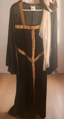 Disfraz de Princesa Ginebra Verde Vestido y Tocado California Disfraz Adulto M  Foto 1 de 4