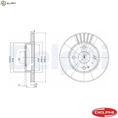 2x BRAKE DISC BG2802 FOR SAO MAZDA 121/II FAMILIA/IV/ASTINA ETUDE 323/Mk/P 1.3L - Image 1 of 4
