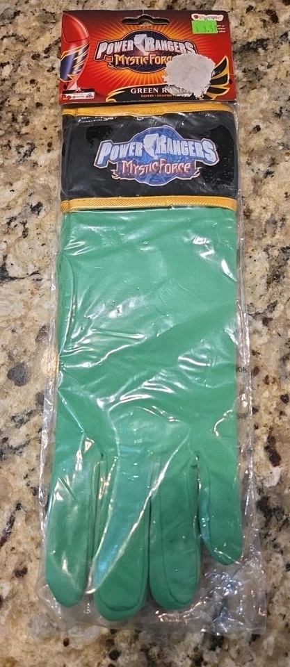 Guantes Power Rangers Mystic Force Green Ranger Halloween 2006 NOS Disquise NUEVO Foto 1 de 4