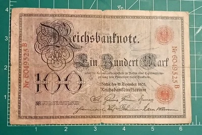 ALEMANIA 100 marcos 1905 P-22 sello rojo Foto 1 de 4