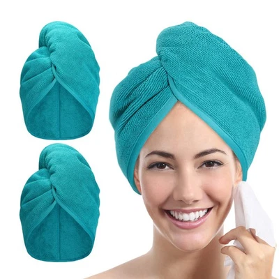 Microfiber Hair Towel Hair Wrap: 2 Pack 10X26 Hair Dryer Towels for Women Abs... - Image 1 of 4