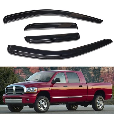Tape-on Window Visor Wind Deflectors for 03-09 Dodge Ram 1500 2500 3500 Quad Cab Foto 1 de 4