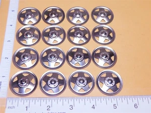 Set of 16 Zinc Plated Tonka Triangle Hole Hubcap Toy Parts Semi Truck TKP-002-16 - Picture 1 of 4
