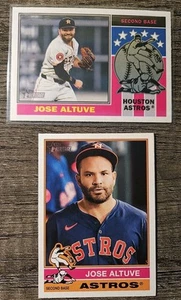 2025 Topps Heritage Jose Altuve 1976 Player Icons #76PI-4 & Base Card Altuve - Picture 1 of 3