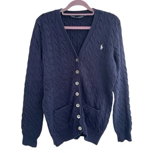 Ralph Lauren Sport Navy Blue Braid Knit Cardigan XL - Picture 1 of 9