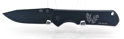 Cuchillo Aleta Sanrenmu 7010LUC-SA Framelock Flor Negra Raro Foto 1 de 4