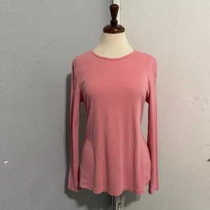 Talbots Damen Rose Pima Baumwolle Langarm Rundhals Kuschel T-Shirt Größe L - Bild 1 von 10