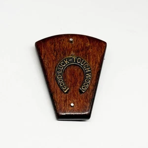 Broche prendedor de herradura artesanal latón/esterlina vintage BUENA SUERTE - MADERA TÁCTIL - Imagen 1 de 3