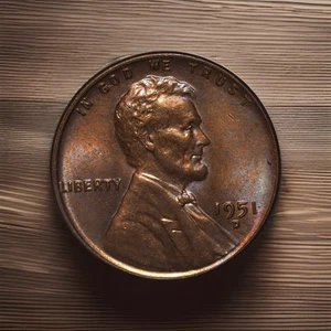1951 D Lincoln Wheat Penny, Uncirculated, BU, Luster, Great Toning!! - Picture 1 of 5