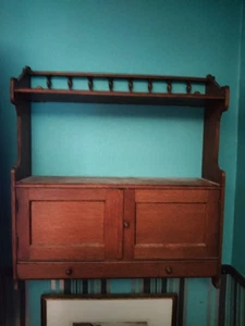 Antique Wooden Display Cabinet Some Damage On A Small Corner - Picture 1 of 7