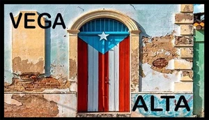 Vega Alta Pueblo Puerto Rico Flag Viejo SJ Door Patch W/ Hook & Loop Fastener - Picture 1 of 1