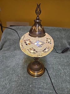 Turkish Moroccan Mosaic Bohemian Colorful Table Bedside Lamp Light Lampshade - Picture 1 of 4