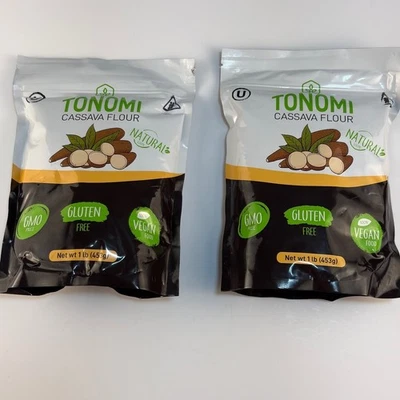 Paquete de 2 harinas de yuca TONOMI - bolsas de 1 lb sin gluten veganas sin transgénicos para hornear Foto 1 de 4