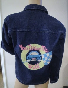VTG 50's 70's Denim Retro Rockabilly Grease Costume Car Blue Jean Jacket M L - Picture 1 of 1