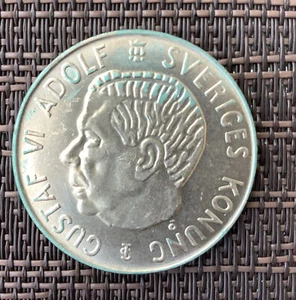 Schweden Kursmünze 5 Kronen 1955 Gustav VI Adolf 0,400 Silber - Bild 1 von 4