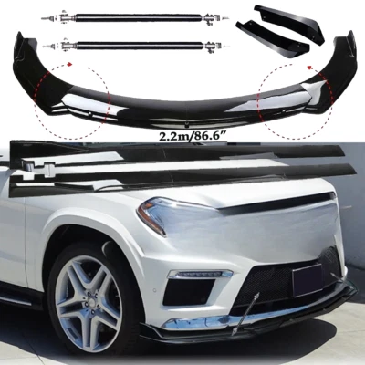 For Mercedes-Benz GL-Class 550 Front Bumper Lip Spoiler Kit 86.6" Car Side Skirt - Image 1 of 4