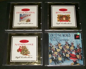 Lot 4 Christmas Music CDs Frank Sinatra Bing Crosby Nat King Cole Boston Pop EXC - Foto 1 di 2