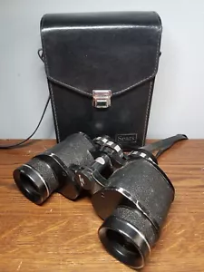 VTG Sears Amber Coated Binoculars #6212 Extra Wide Angle 1000 Yards With Case - Picture 1 of 16