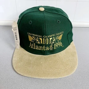 Vintage Atlanta 1996 Olympics SnapBack Hat Green Centennial Games Cap Rare New! - Picture 1 of 11