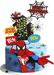Ensemble de garnitures de gâteau d'anniversaire Ultimate Spiderman | Décorations de fête parfaites pour enfants