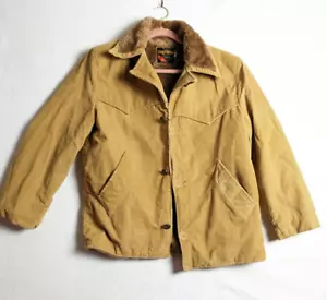 King O Winter Usa Mens Corduroy Jacket Faux Fur Lined Size 44 Cotton Brown - Imagen 1 de 10