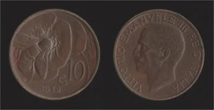 10 CENTESIMI 1932 APE - VITTORIO EMANUELE III "RARA" - Picture 1 of 1