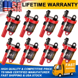 8PCS Ignition Coil Round For Chevy Silverado GMC Sierra 1500 V8 4.3L 5.3L 6.2L - Picture 1 of 20
