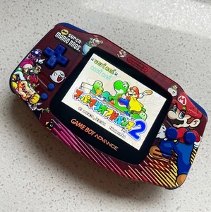 Nintendo Gameboy Advance GBA Game Boy AGB BACKLIT IPS SUPER MARIO BROS EDITION - Picture 1 of 4