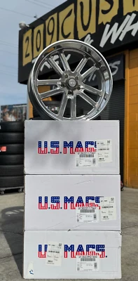 4 20" US MAGS BULLET U130 20x8 20x9.5 5X127 STAGGERED CHEVY OBS C-10 IMPALA - Image 1 of 4
