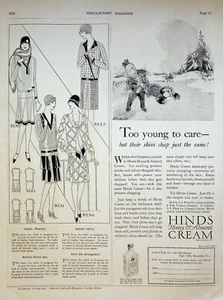 1928 Hinds Honey & Almond Cream Vintage 20s Print Ad Children Ice-skating - Picture 1 of 1