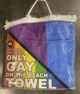 Only Gay On This Beach Towel, Great Fun Gift, New In Packaging - Picture 1 of 2