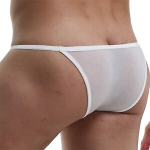 Men Sexy Briefs G string Tanga Underwear Low Rise Panties Underpants Translucent