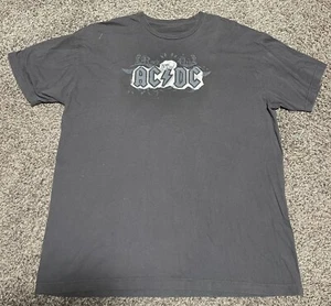Vintage ACDC Gray “Rock On” Concert T Shirt Mens Large Skull - Picture 1 of 4