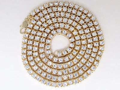 Conjunto de collar de cadena de tenis de 30" de cristal simulado de laboratorio de 1 fila y 4 puntas para hombre y mujer  Foto 1 de 4