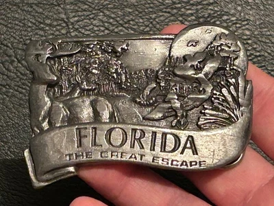 "FLORIDA" LA GRAN HEBILLA DE CINTURÓN DE ESCAPE, 1984 Bergamota Foto 1 de 4