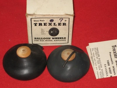 #1 VINTAGE TREXLER #9 3" AIR WHEELS for R/C BALSA MODEL AIRPLANE ENGINE - Image 1 of 2