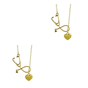  2 Pack Charm Kette Herz Damen Schmuck Für Frauen Pendellanz Halskette - Picture 1 of 12
