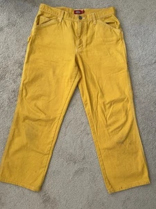 Pantalone falegname unisex con cintura Dickies taglia 7/28 oro brillante giallo senape - Foto 1 di 8