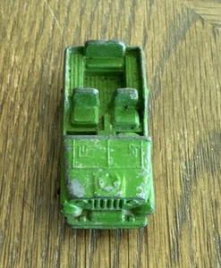 VINTAGE ORIGINAL 1950's TOOTSIE TOY ARMY JEEP GREAT CONDITION Green Wheels Work - Picture 1 of 7
