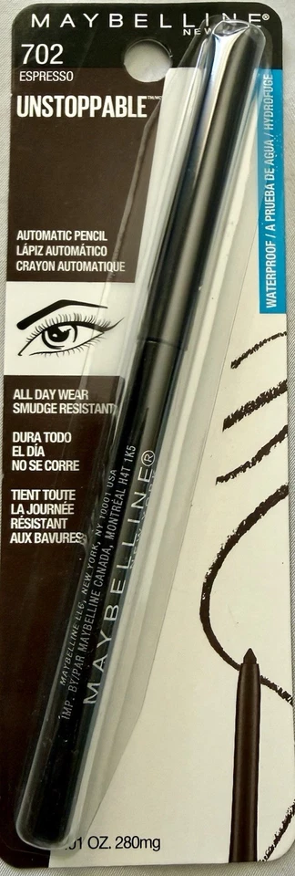 2pk Maybelline Unstoppable Mechanical Eyeliner Pencil Espresso 702 Waterproof