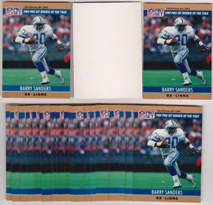 Lot Of 25 1990 Pro Set Barry Sanders #1 BLANK BACK Error Cards - Picture 1 of 1