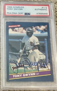 Tony Gwynn RIP Signed 1986 Fleer Card GEM Autograph PSA/DNA Died 2014 - Picture 1 of 4