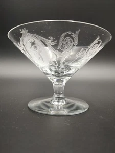 Tiffin Elegant Glass Classic Dancing Nude Cameo Cup Compote Etched Excellent VTG - Picture 1 of 17