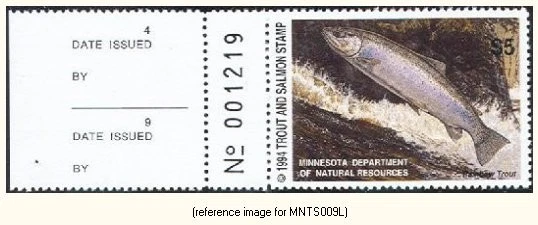 D2K Minnesota Trout Stamp 1994 $5.00 w/left tabs - Image 1 of 1