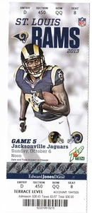2013 ST. LOUIS RAMS VS JACKSONVILLE JAGUARS TICKET STUB 10/6/13 JARED COOK - Picture 1 of 1